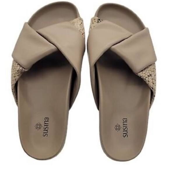 Susina Shoes - Susina Vista Snakeskin Slide Sandals Size 8 NWT